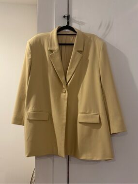 Danielle Bernstein butter Yellow / cream Single-Button Blazer Jacket